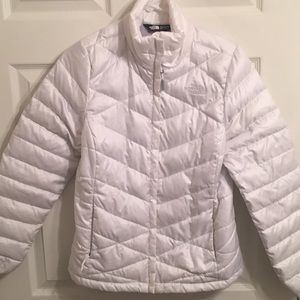 North Face white puffer coat